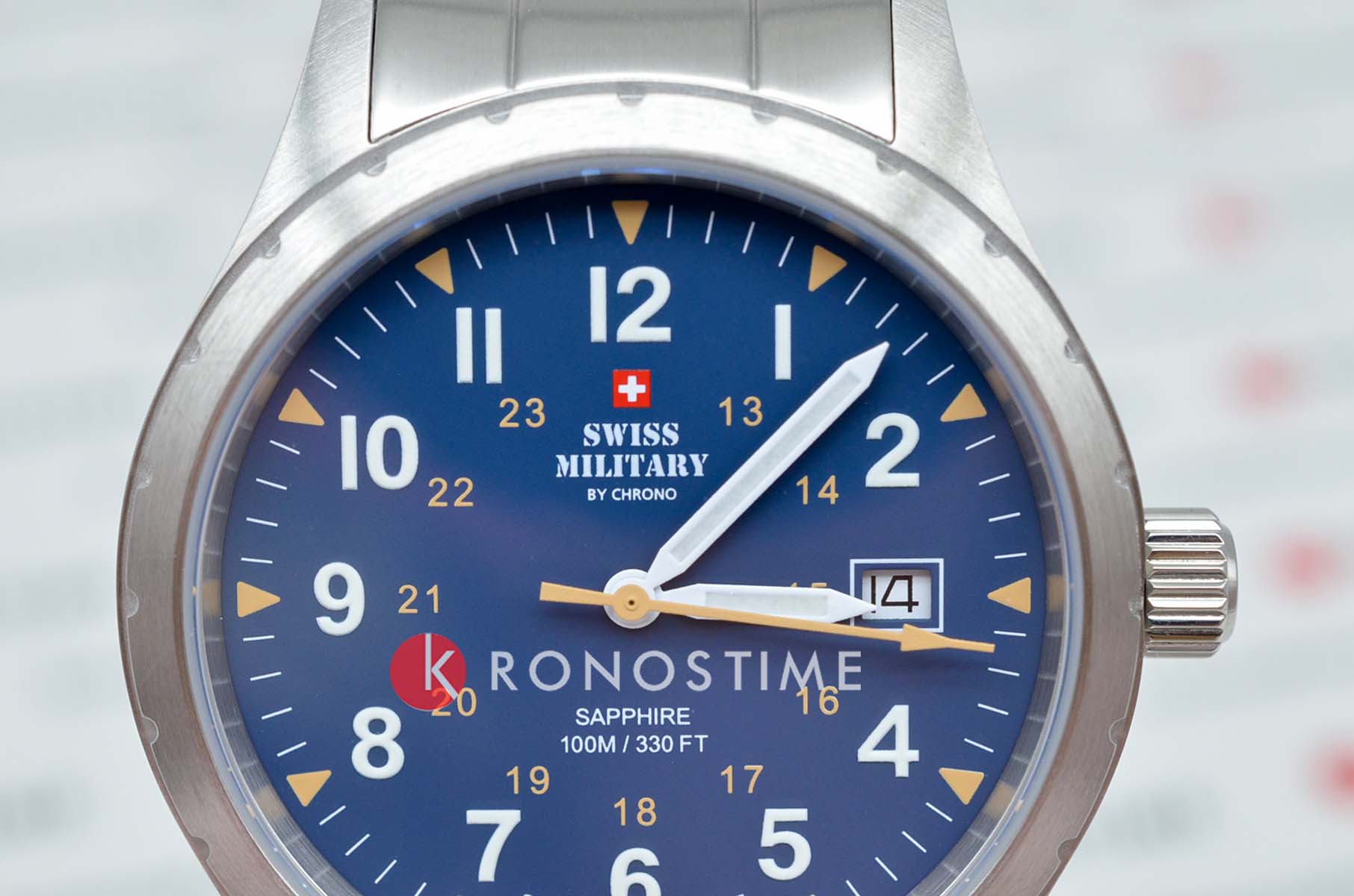 Swiss Military by Chrono Swiss Military by Chrono Classic Army SM34108.03,  швейцария мужские часы на браслете нержавеющая сталь боковой вид