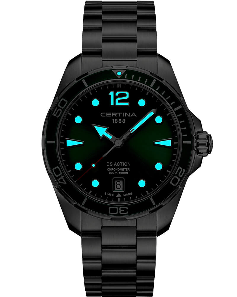 Certina Certina DS Action C032.451.11.097.00,  швейцария мужские часы на браслете нержавеющая сталь боковой вид