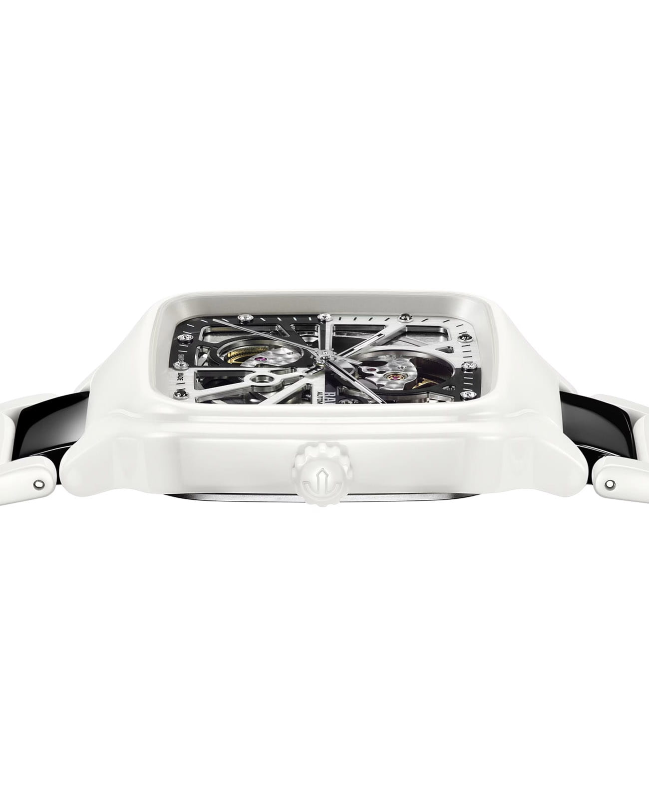 Rado Rado True Square Automatic Open Heart R27073752, true square швейцария мужские часы на браслете титан + высокотехнологичная плазменная керамика боковой вид