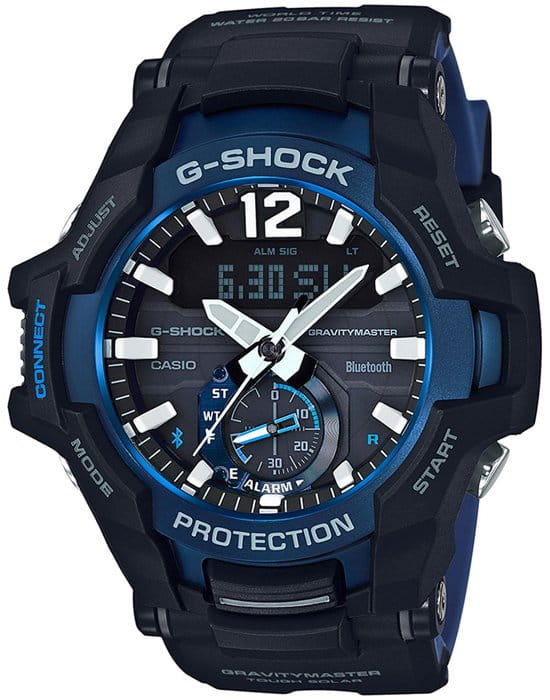 Casio Casio G-Shock GR-B100-1A2  GR-B100-1A2ER электронные мужские часы черный циферблат, браслет пластик — вид спереди