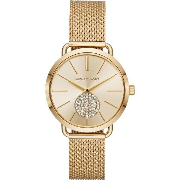 Michael Kors Michael Kors Ritz MK3844  MK3844 кварцевые женские часы шампань циферблат, браслет сталь c pvd покрытием — вид спереди