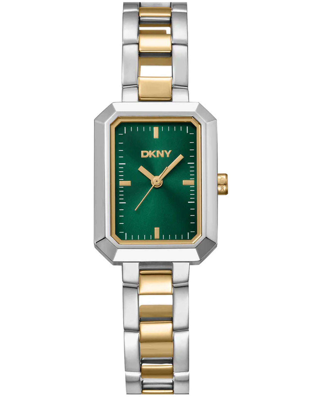 DKNY DKNY Uptown Midi DK1L009M0025  DK1L009M0025 кварцевые женские часы зеленый циферблат, браслет нержавеющая сталь с ip-покрытием — вид спереди