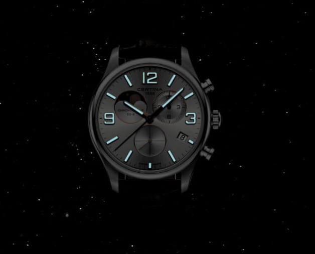 Certina Certina DS-8 Moon Phase C033.460.16.037.00, sport швейцария мужские часы на браслете кожаный боковой вид