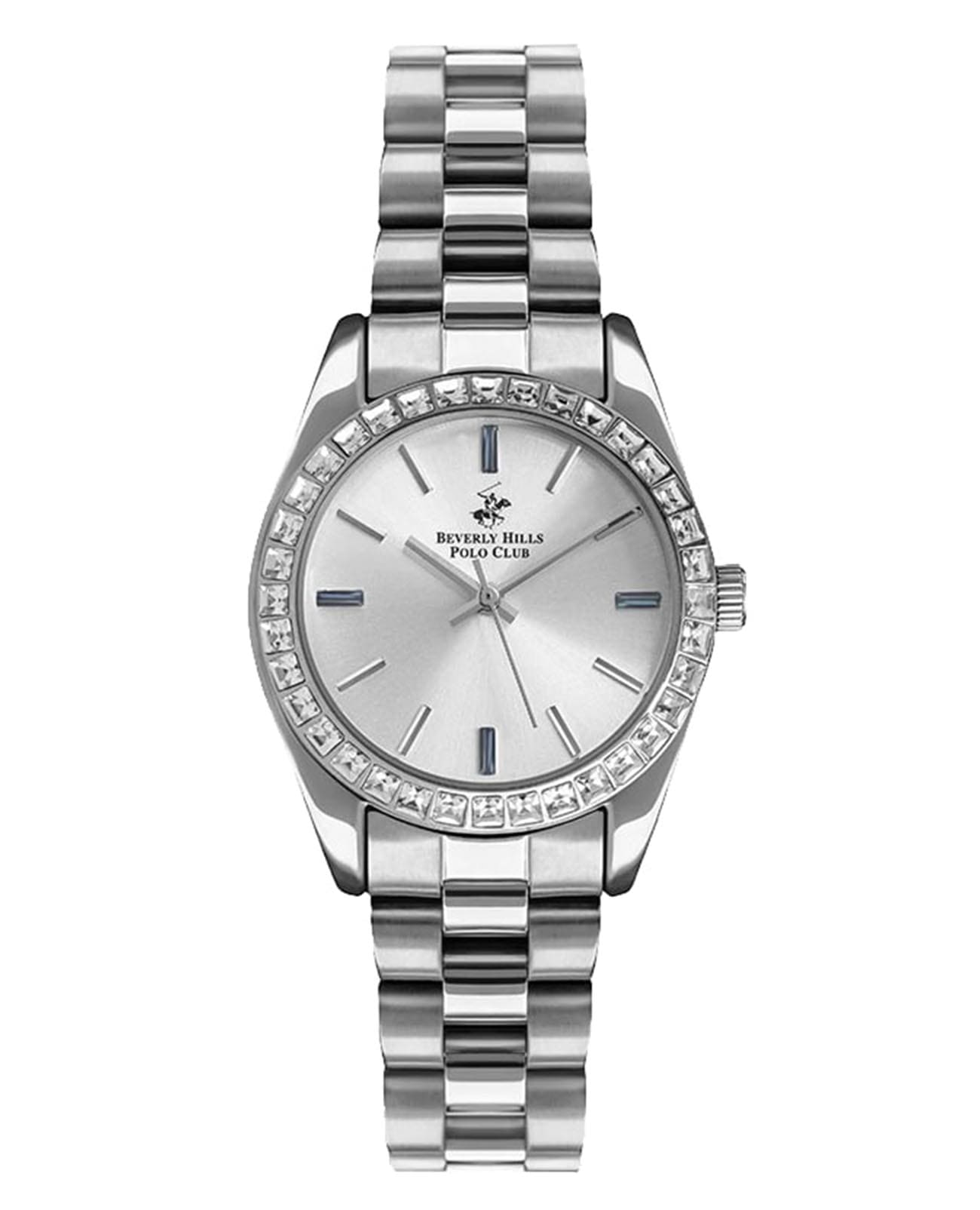 Beverly Hills Polo Club Beverly Hills Polo Club BP3171C.330  BP3171C.330 кварцевые женские часы белый циферблат, браслет суперметалл — вид спереди