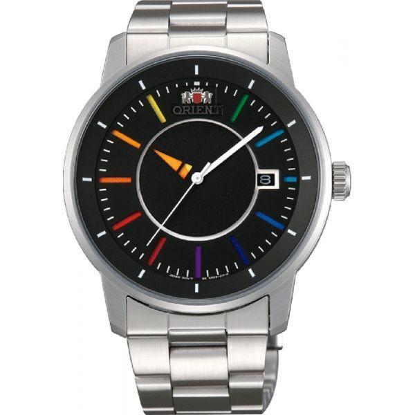 Orient Orient ER0200DW (FER0200DW)  FER0200DW механические мужские часы черный циферблат, браслет  — вид спереди