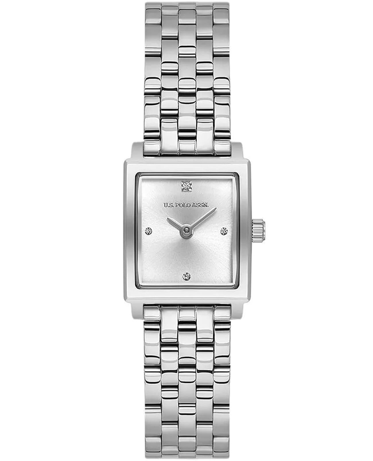 U.S. Polo Assn. U.S. Polo Assn. Stile USPA2107-01  USPA2107-01 кварцевые женские часы серебристый циферблат, браслет нержавеющая сталь — вид спереди