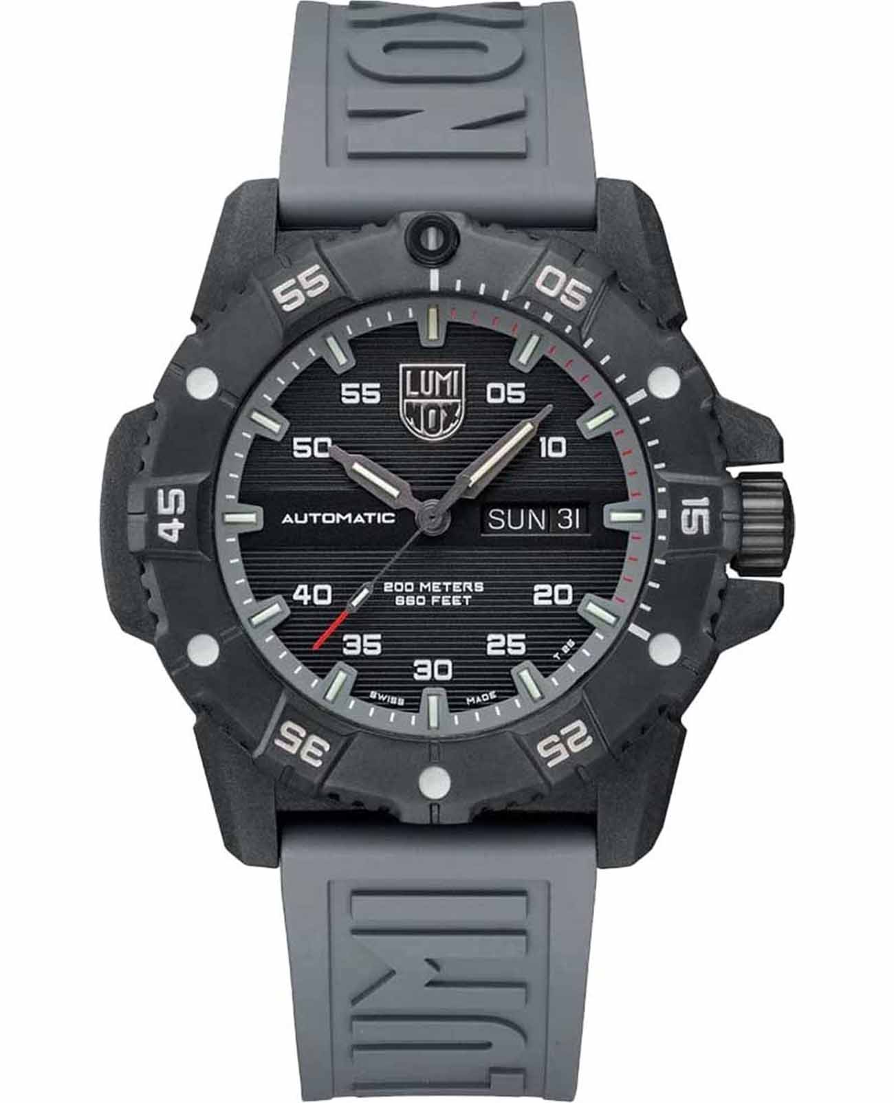 Luminox Luminox Master Carbon SEAL Automatic XS.3862  XS.3862 механические мужские часы серый циферблат, браслет каучук — вид спереди