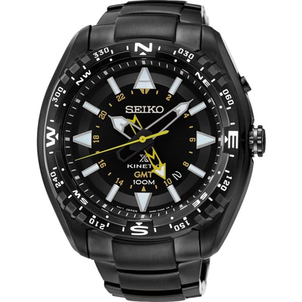 Seiko Seiko Prospex SUN047P1  SUN047P1 автокварц (кинетик) мужские часы черный циферблат, браслет сталь c pvd покрытием — вид спереди