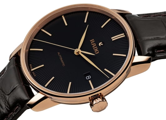 Rado Rado Coupole Classic Automatic R22861165, coupole швейцария мужские часы на браслете кожаный боковой вид