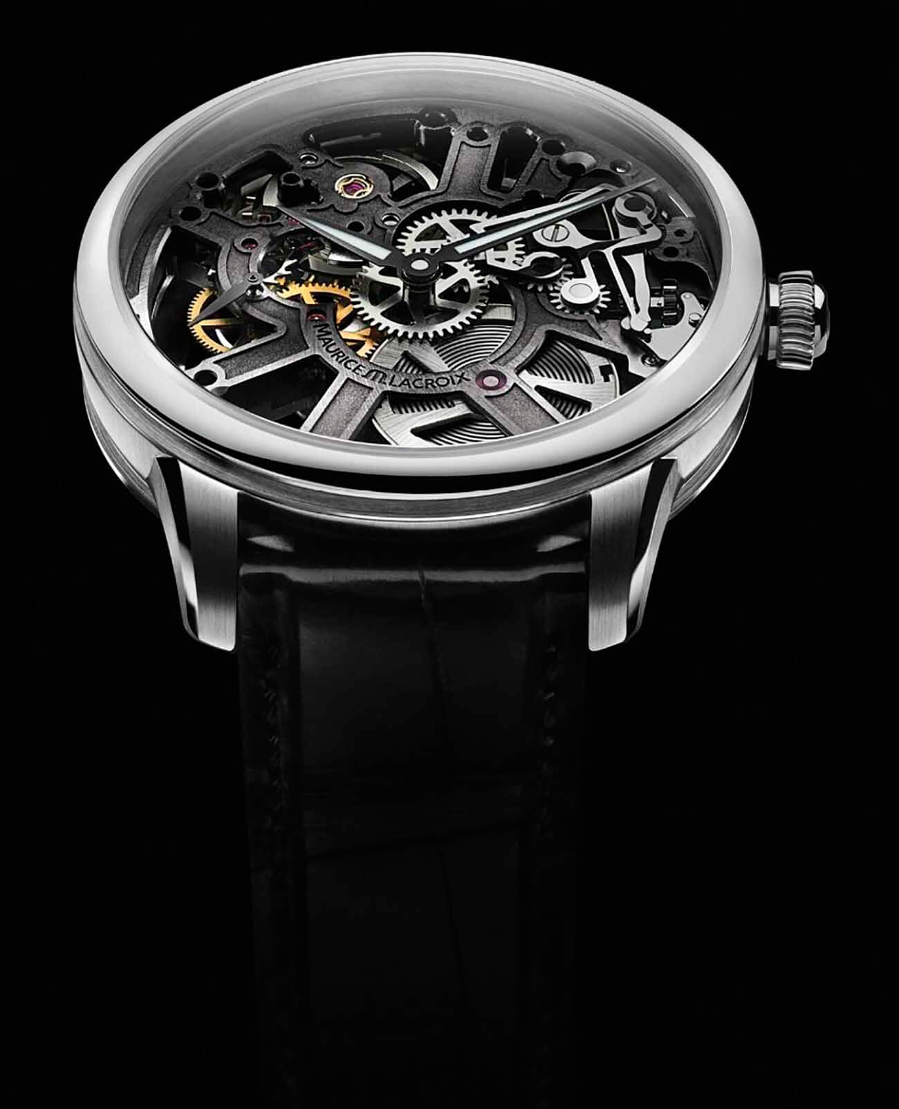 Оригинальные часы Maurice Lacroix Maurice Lacroix Masterpiece Skeleton MP7228-SS001-000-1 механические калибр механизма ml134 общий вид
