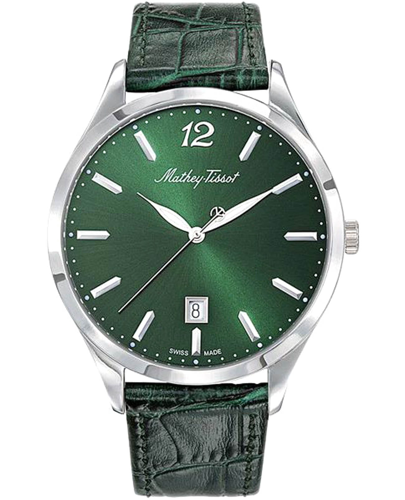 Mathey-Tissot Mathey-Tissot Urban D411AV  D411AV кварцевые женские часы зеленый циферблат, браслет кожаный — вид спереди