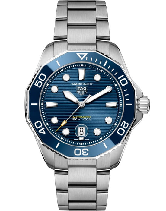 TAG Heuer TAG Heuer Aquaracer Professional 300 WBP201B.BA0632  WBP201B.BA0632 механические мужские часы синий циферблат, браслет нержавеющая сталь — вид спереди