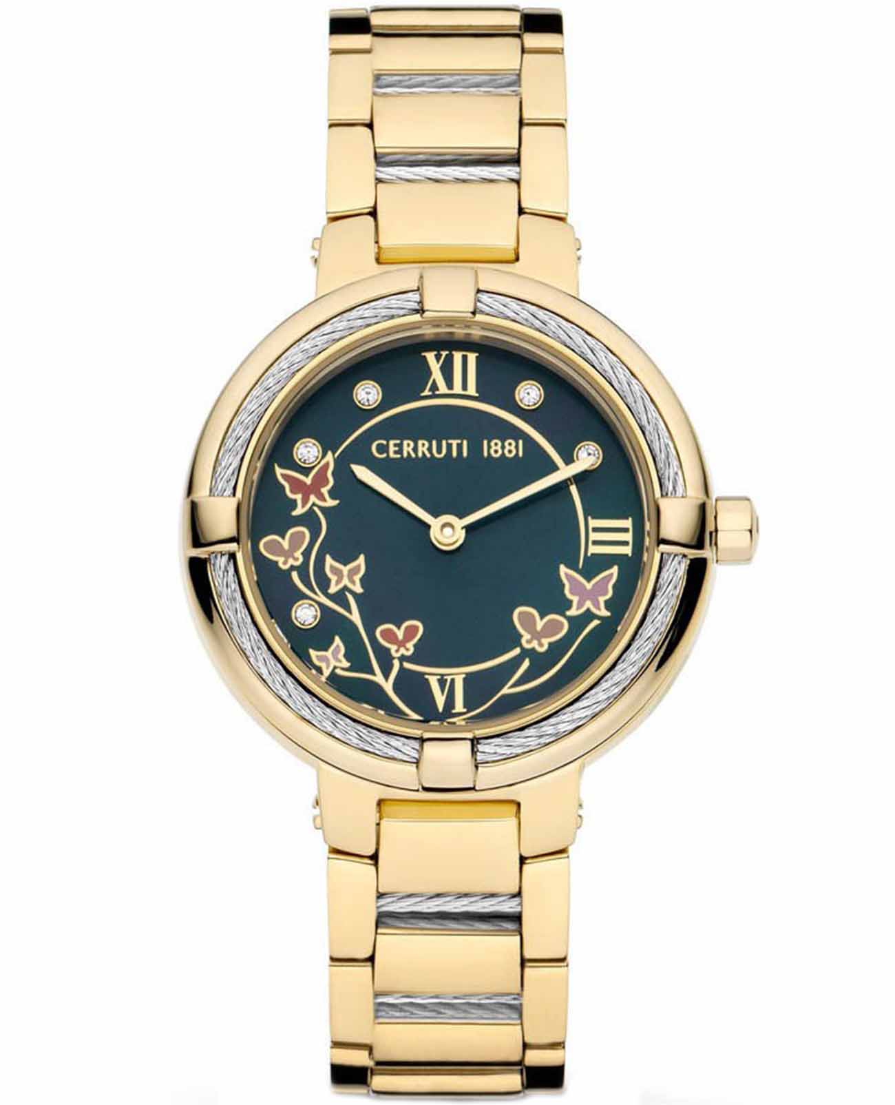 Cerruti 1881 Cerruti 1881 Gardena CIWLG0008302  CIWLG0008302 кварцевые женские часы синий циферблат, браслет нержавеющая сталь с ip-покрытием — вид спереди