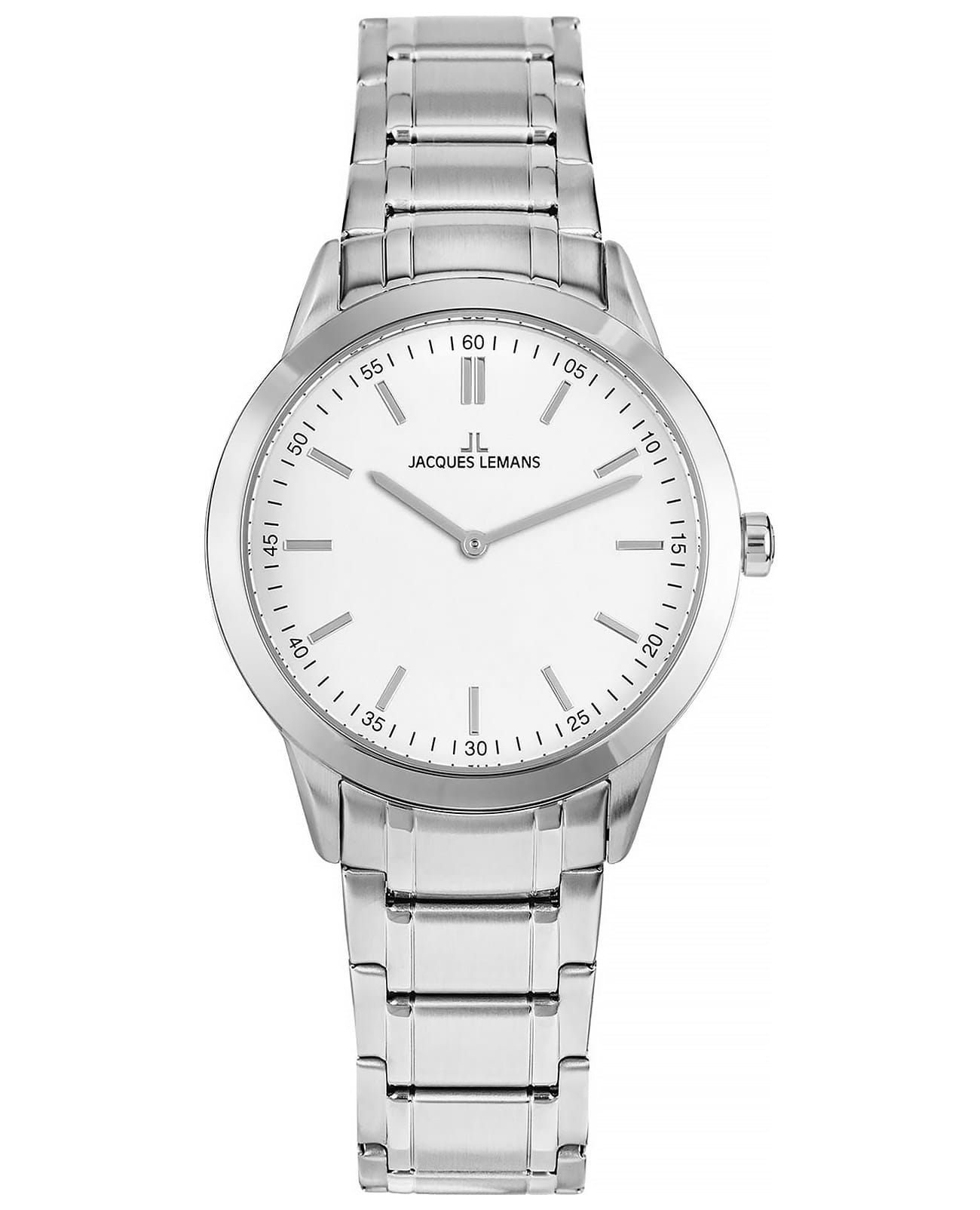 Jacques Lemans Jacques Lemans Classic 1-2097B  1-2097B кварцевые женские часы белый циферблат, браслет нержавеющая сталь — вид спереди