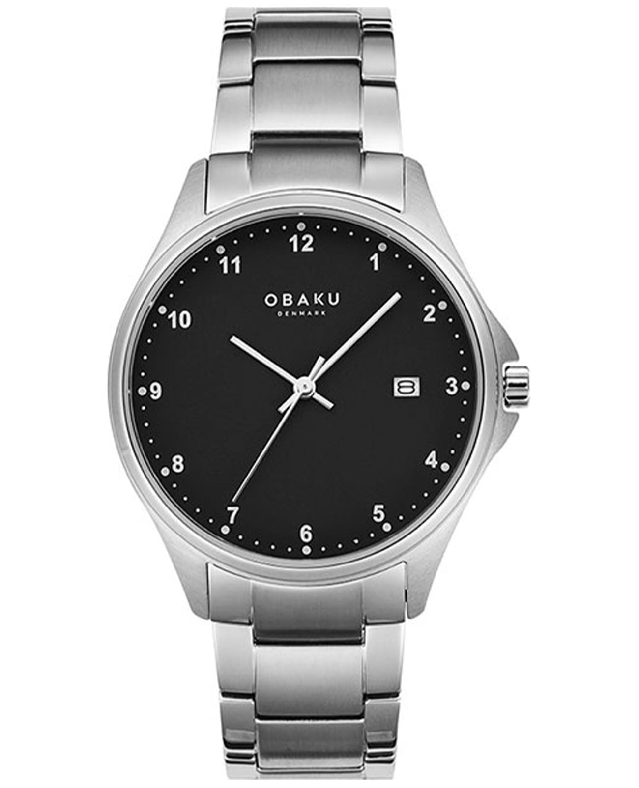 Obaku Obaku Link V272GDTBST  V272GDTBST кварцевые женские часы черный циферблат, браслет титановый — вид спереди