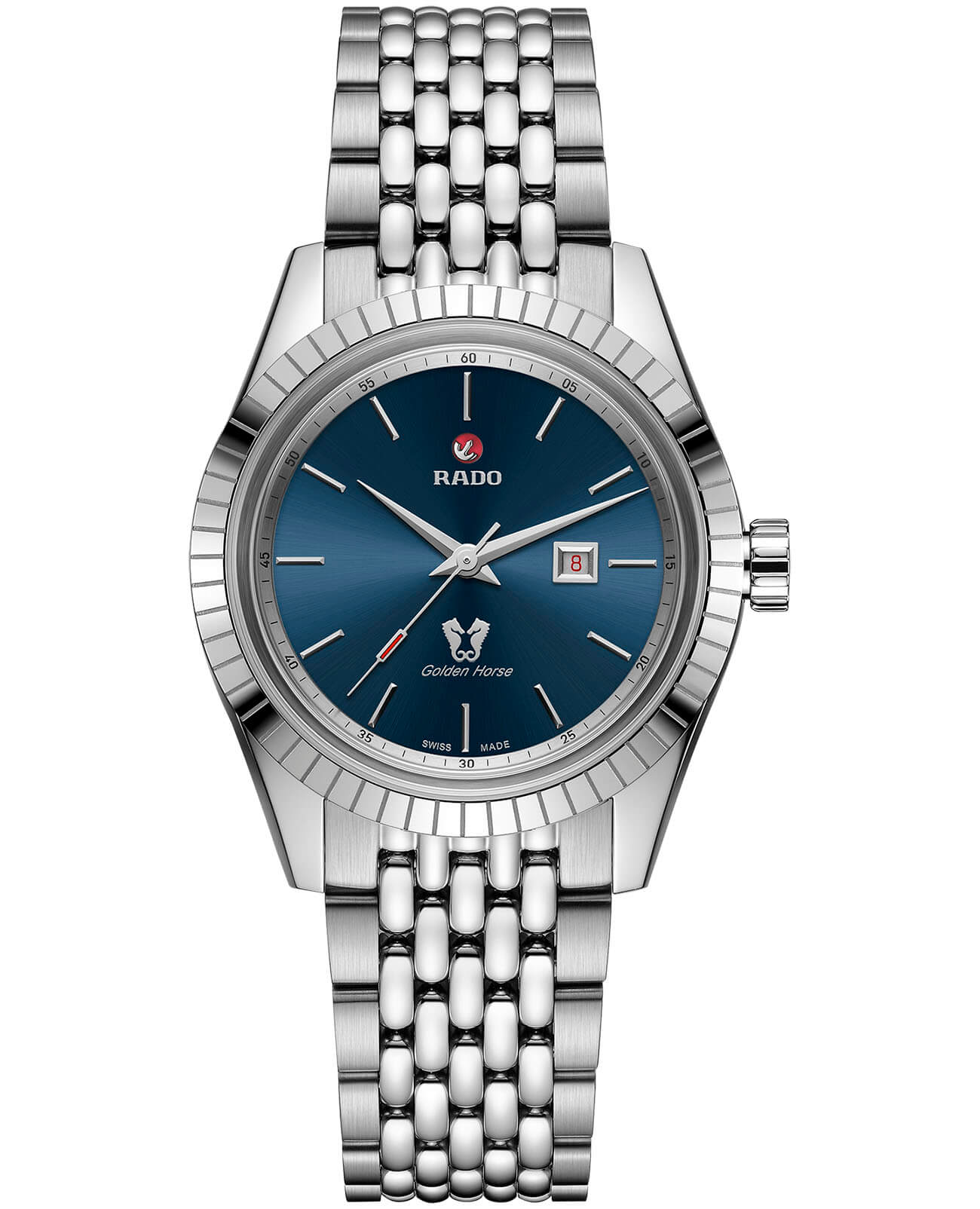 Rado Rado Golden Horse Automatic R33103203 Automatic R33103203 механические женские часы синий циферблат, браслет нержавеющая сталь — вид спереди
