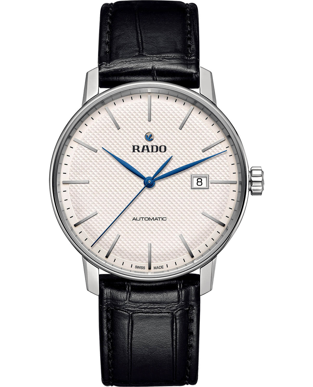 Rado Rado Coupole Classic Automatic R22876015 Classic R22876015 механические мужские часы белый циферблат, браслет кожаный — вид спереди