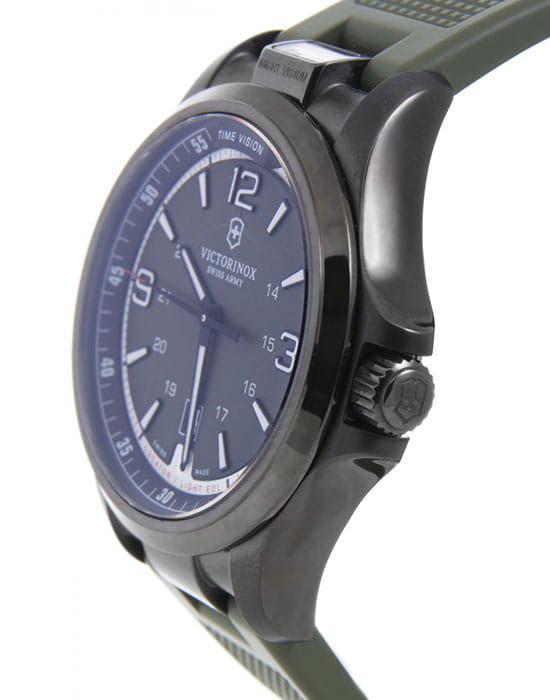 Victorinox Victorinox 241595,  швейцария мужские часы на браслете каучук боковой вид