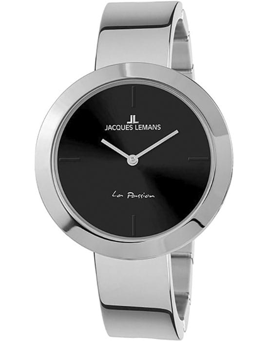 Jacques Lemans Jacques Lemans La Passion 1-2031H  1-2031H кварцевые женские часы черный циферблат, браслет нержавеющая сталь — вид спереди