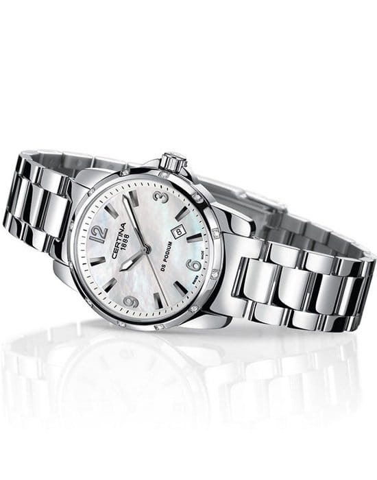 Certina Certina DS Podium C001.210.11.117.10 кварцевые женские часы часы крупный план перламутровый циферблата