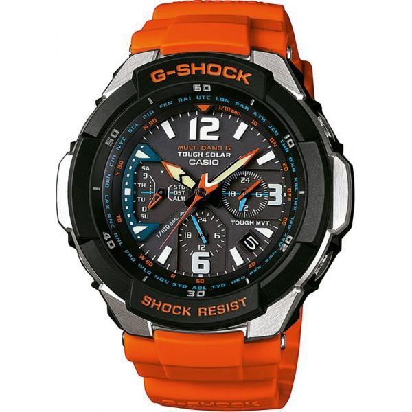 Casio Casio G-Shock GW-3000M-4A  GW-3000M-4AER электронные мужские часы черный циферблат, браслет силикон — вид спереди