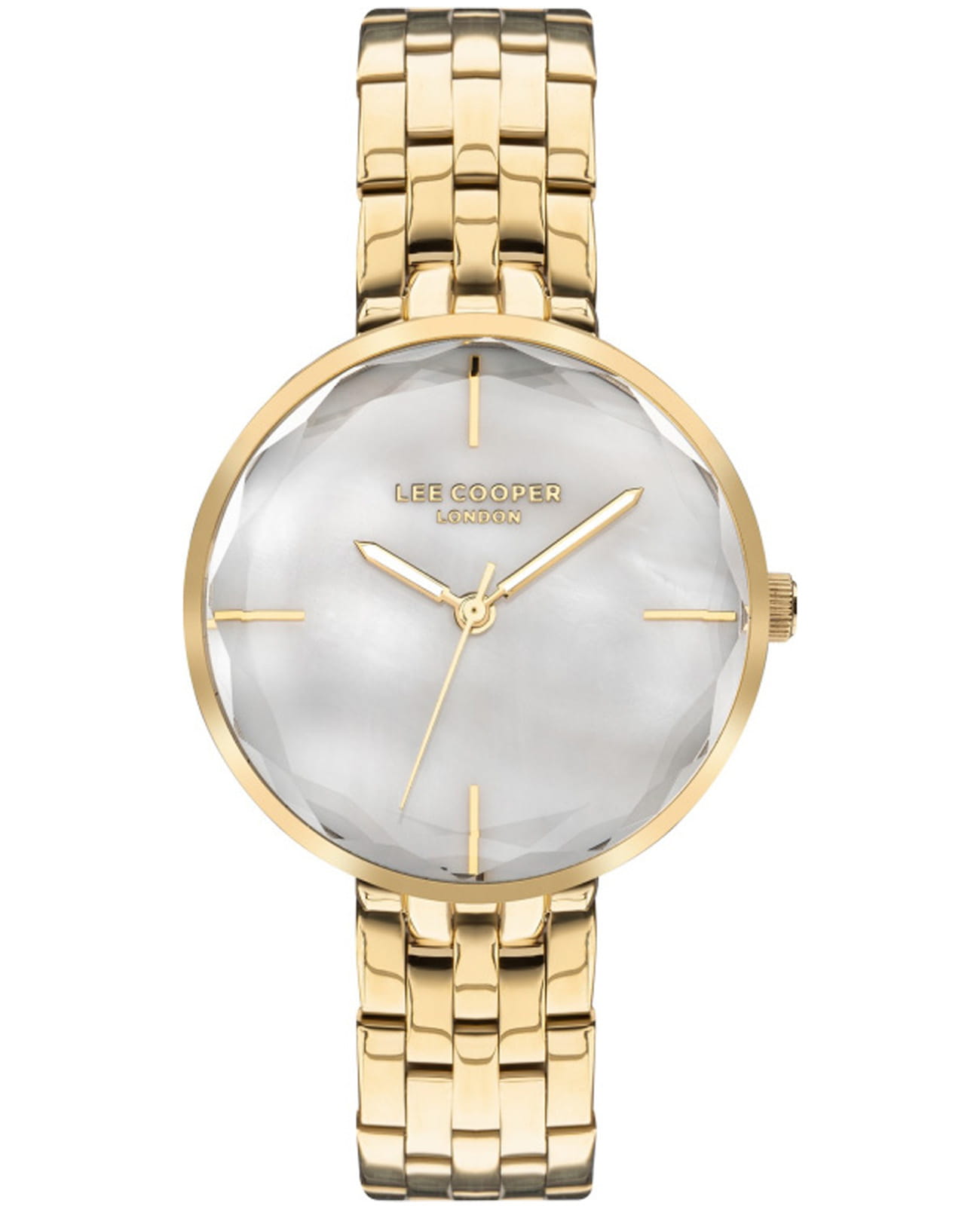 Lee Cooper Lee Cooper LC07502.120  LC07502.120 кварцевые женские часы перламутровый циферблат, браслет нержавеющая сталь с ip-покрытием — вид спереди