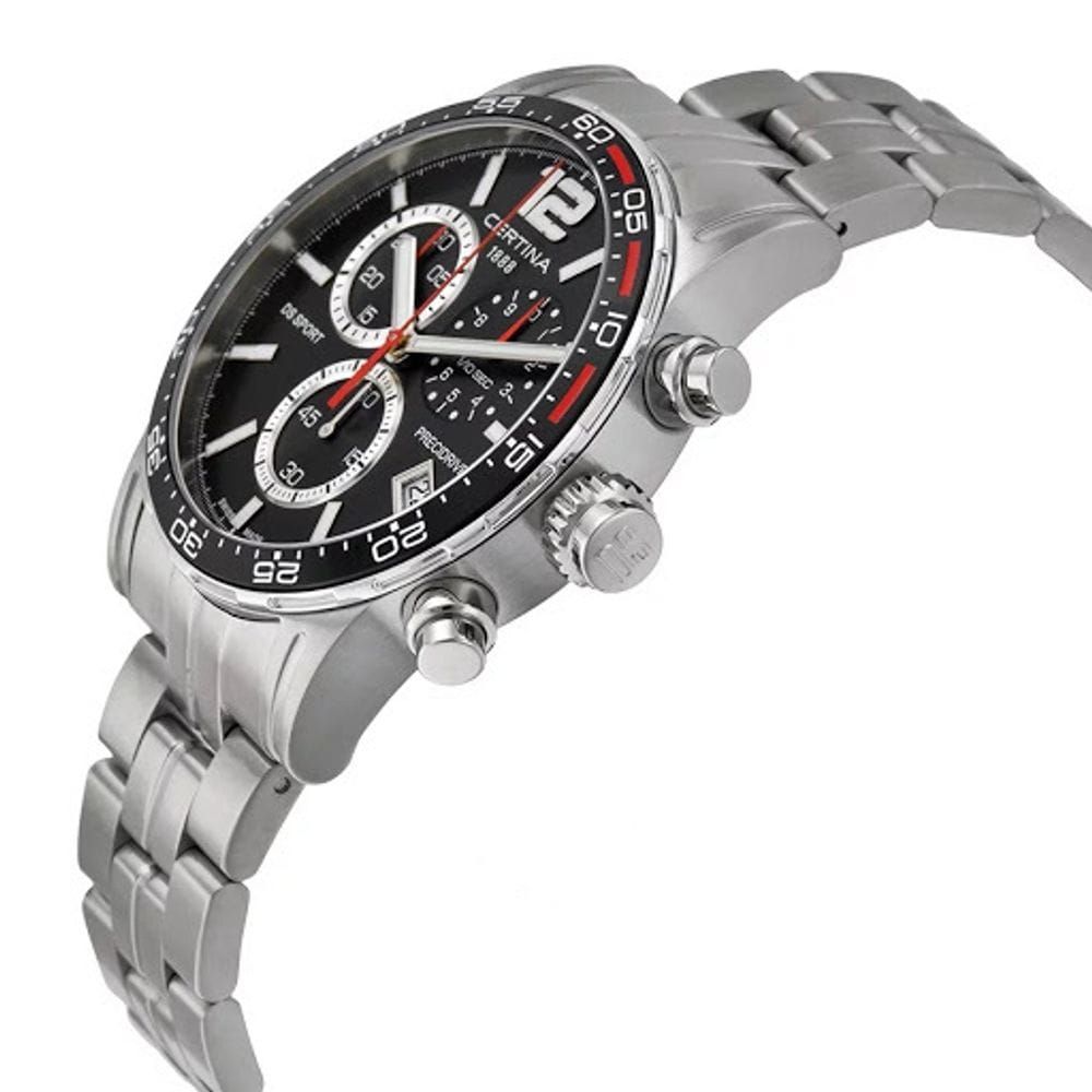 Certina Certina DS Sport Chronograph 1/10 sec C027.417.11.057.02, sport швейцария мужские часы на браслете нержавеющая сталь боковой вид