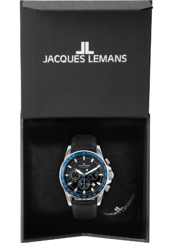 Jacques Lemans Jacques Lemans  Sport 1-2099B,  австрия мужские часы на браслете кожаный боковой вид