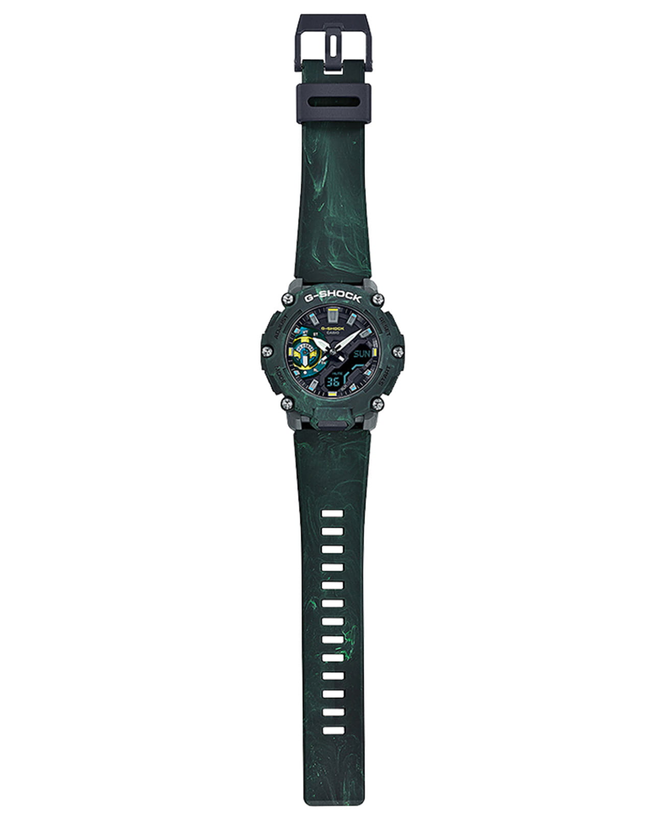 Casio Casio G-Shock GA-2200MFR-3A, g-shock япония мужские часы на браслете полимер боковой вид