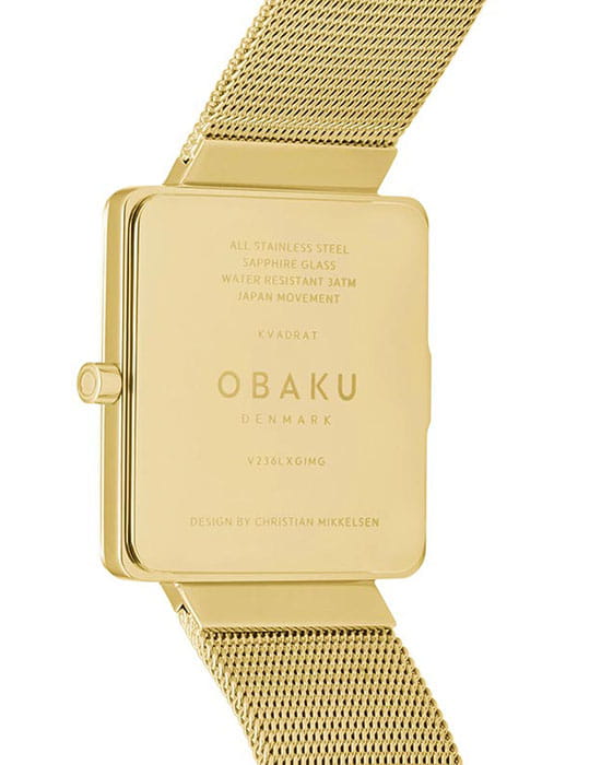 Obaku Obaku V236LXGIMG,  дания женские часы на браслете сталь с ip покрытием боковой вид