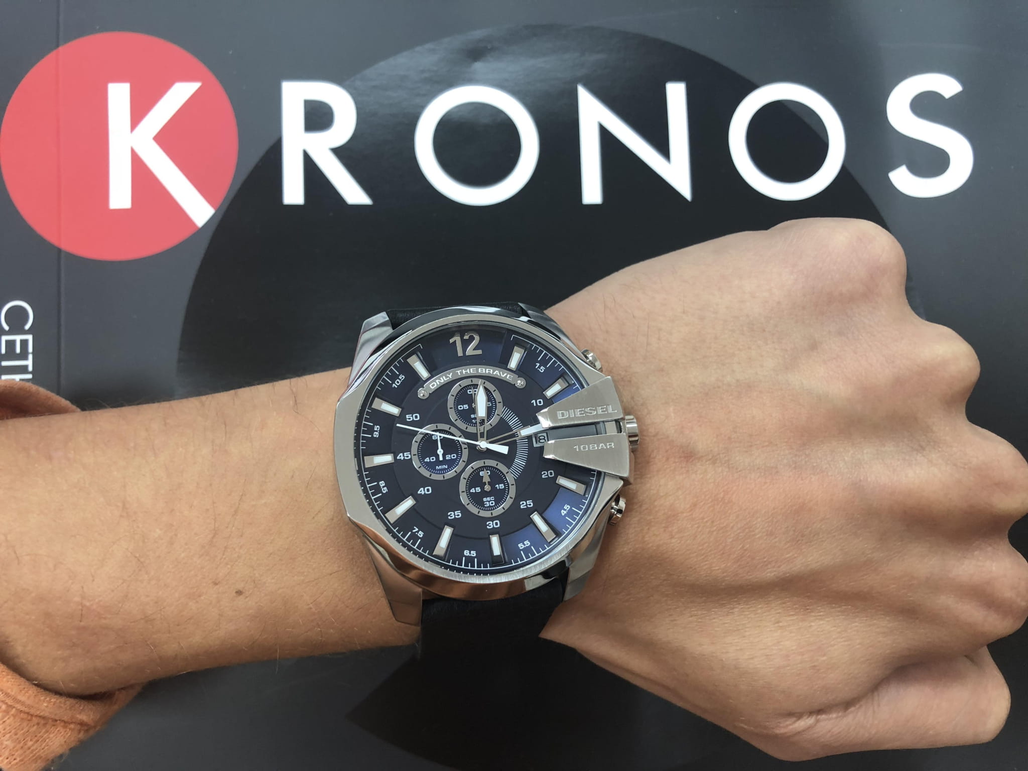 Diesel Diesel DZ4423 кварцевые мужские часы часы крупный план синий циферблата