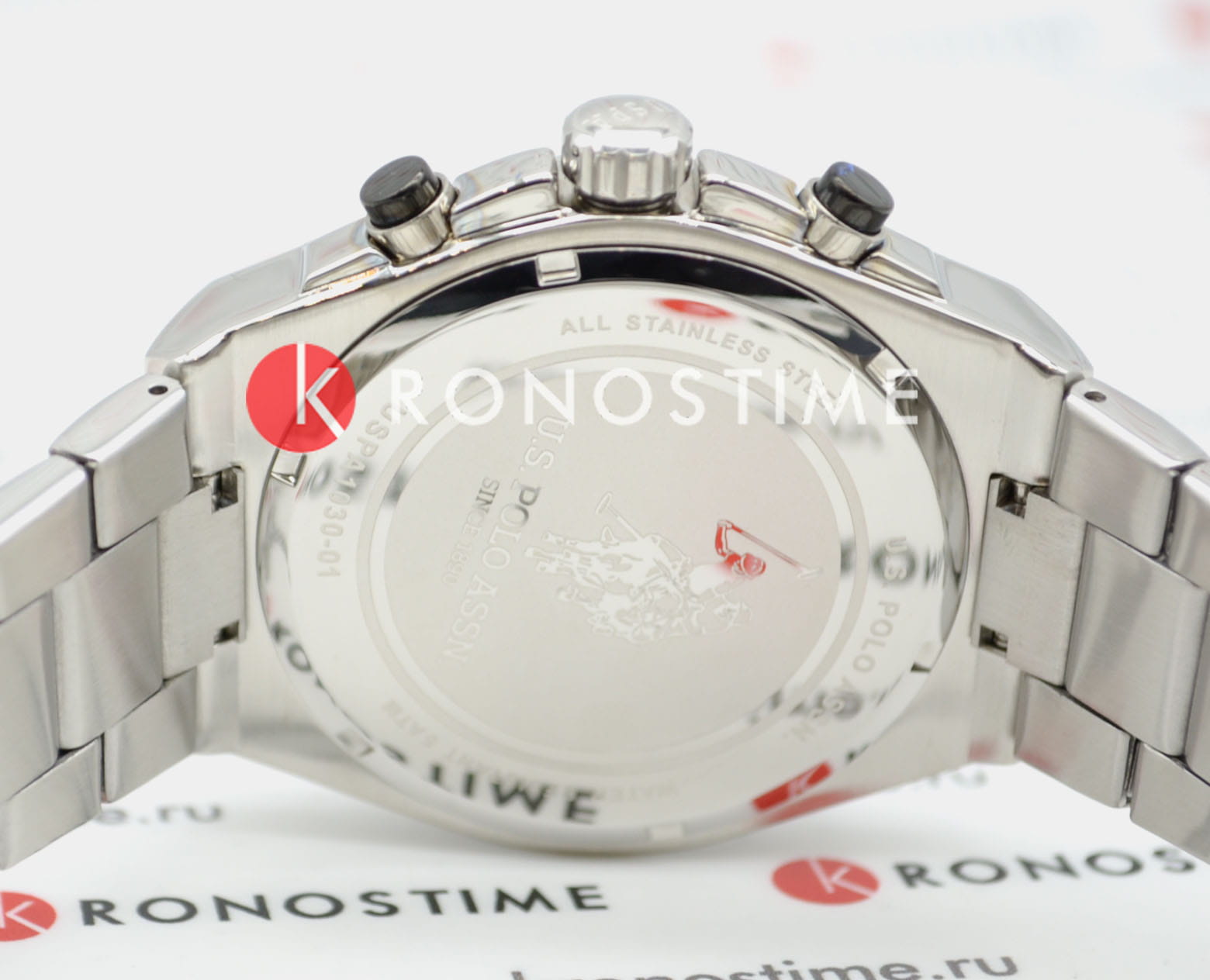 U.S. Polo Assn. U.S. Polo Assn. Crossing USPA1030-01 кварцевые мужские часы часы крупный план синий циферблата