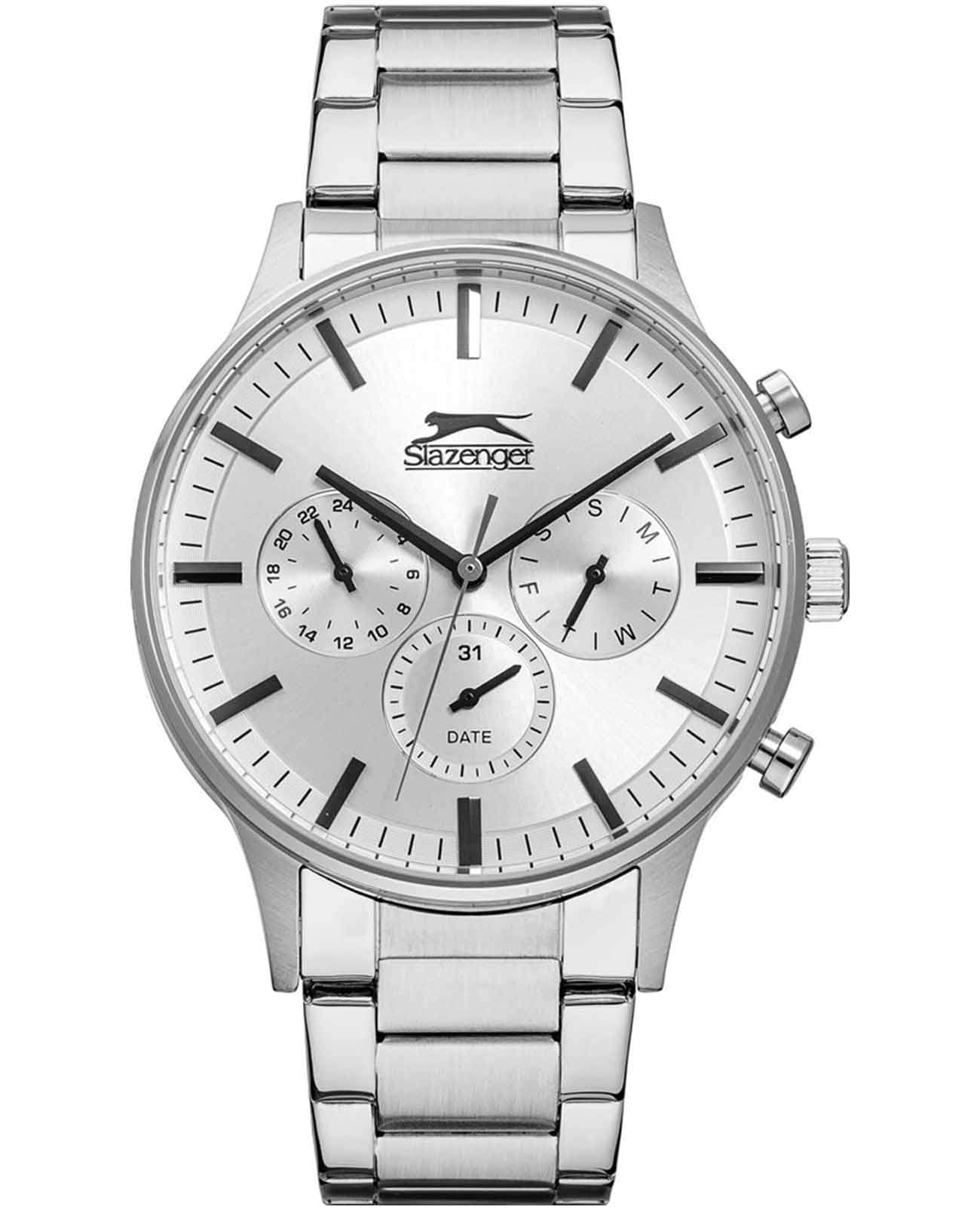 Slazenger Slazenger SL.09.2214.2.05  SL.09.2214.2.05 кварцевые мужские часы серебристый циферблат, браслет нержавеющая сталь — вид спереди