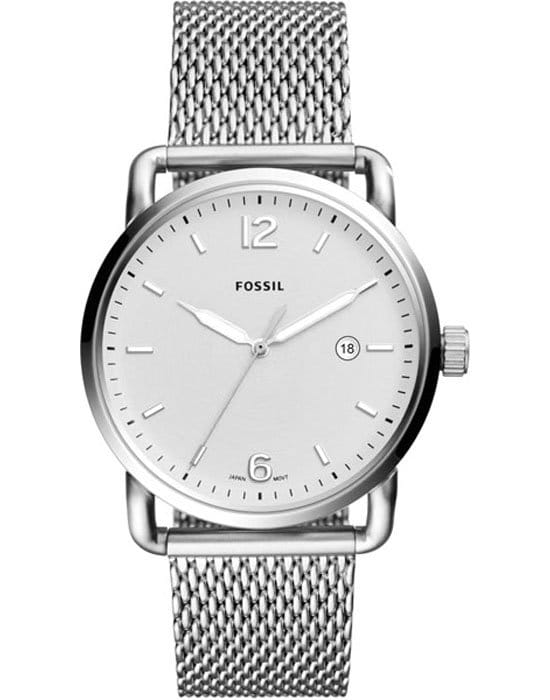 Fossil Fossil FB-01  FS5418  FS5418 кварцевые мужские часы серебристый циферблат, браслет  — вид спереди