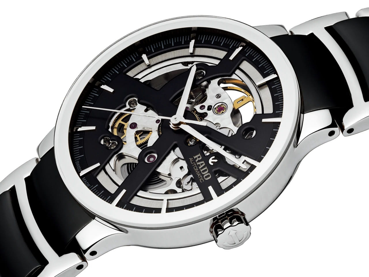 Rado Rado Centrix Automatic Open Heart R30178152, centrix швейцария мужские часы на браслете сталь + керамические вставки боковой вид