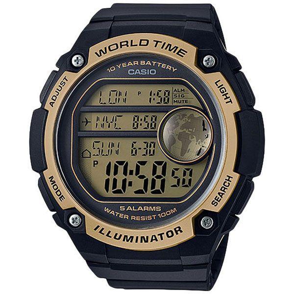 Casio Casio Illuminator AE-3000W-9A  AE-3000W-9A кварцевые мужские часы серый циферблат, браслет  — вид спереди