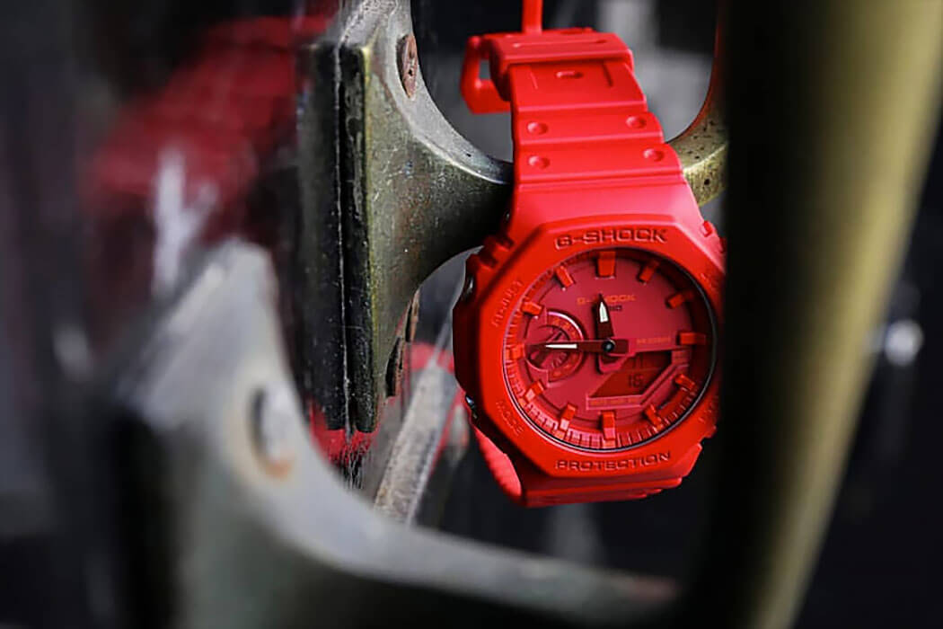 Casio Casio G-Shock GA-2100-4ADR (GA-2100-4A) - наручные мужские часы наручные часы в перспективе бордовый циферблат