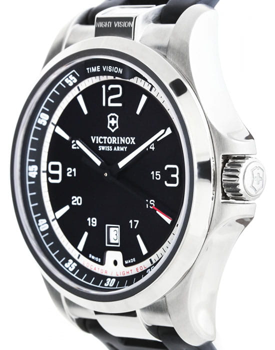 Victorinox Victorinox 241664,  швейцария мужские часы на браслете кожаный боковой вид