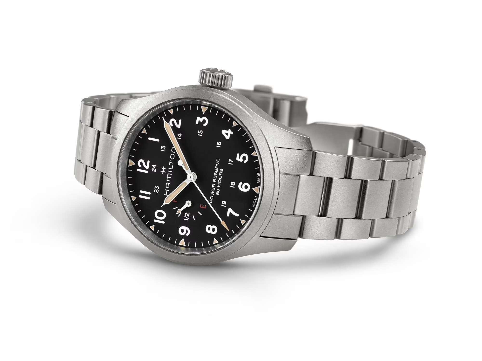 Оригинальные часы Hamilton Hamilton Khaki Field Mechanical Power Reserve 40mm H69509130 механические калибр механизма caliber h-23 общий вид