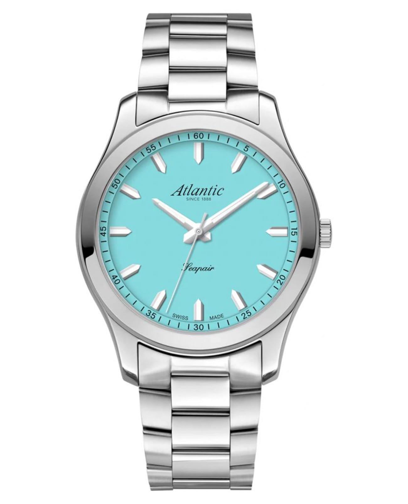 Atlantic Atlantic Seapair Ladies 20335.41.91TQ   20335.41.91TQ  кварцевые женские часы бирюзовый циферблат, браслет нержавеющая сталь — вид спереди