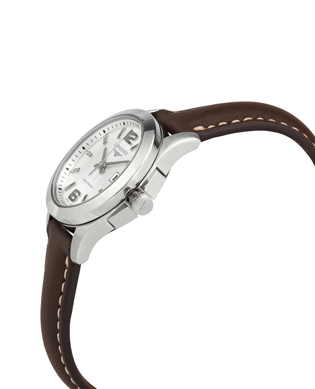 Longines Longines Conquest L3.376.4.76.5, conquest швейцария женские часы на браслете кожаный боковой вид