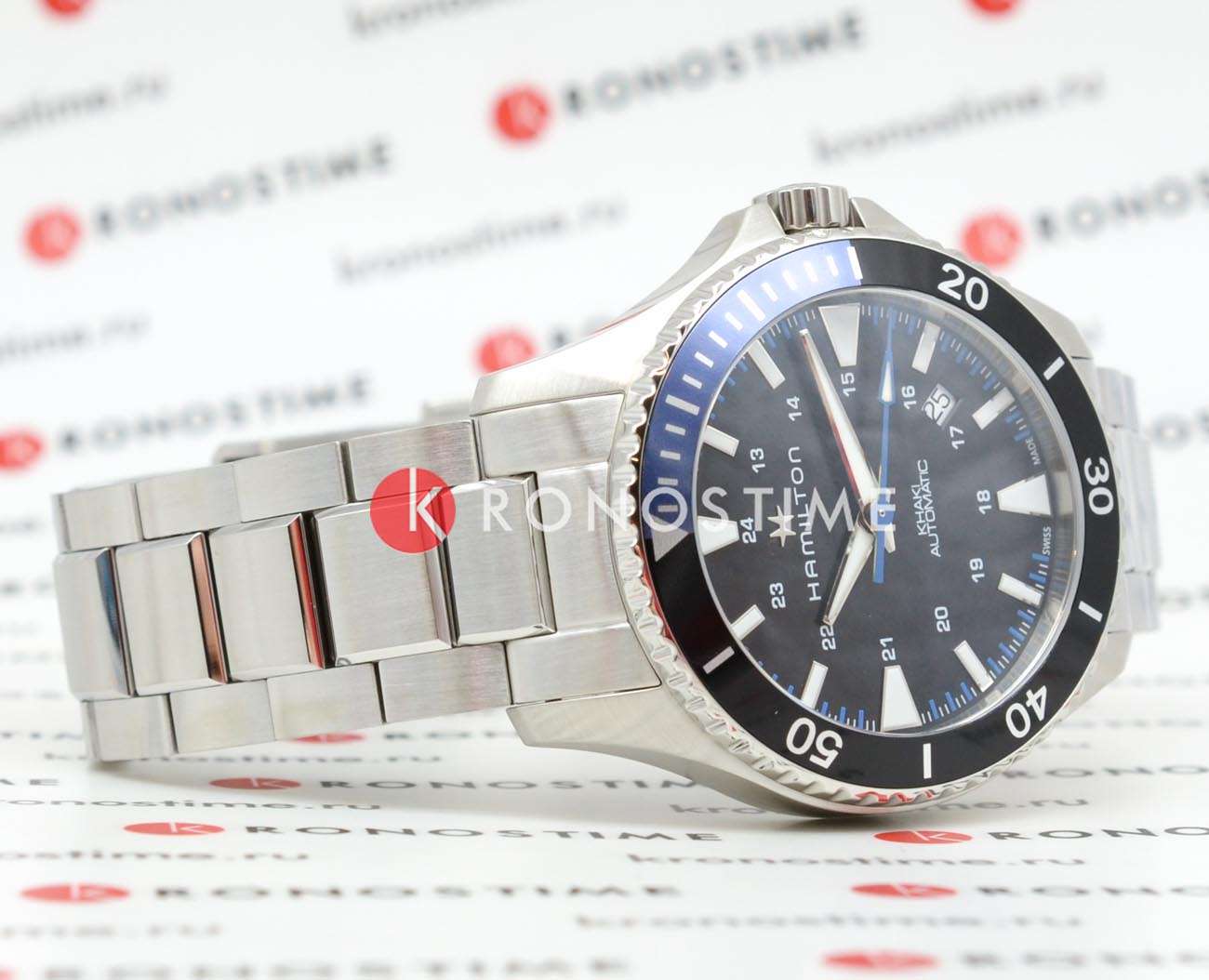 Hamilton Hamilton Khaki Navy Scuba H82315131 мужские часы черный циферблат на запястье