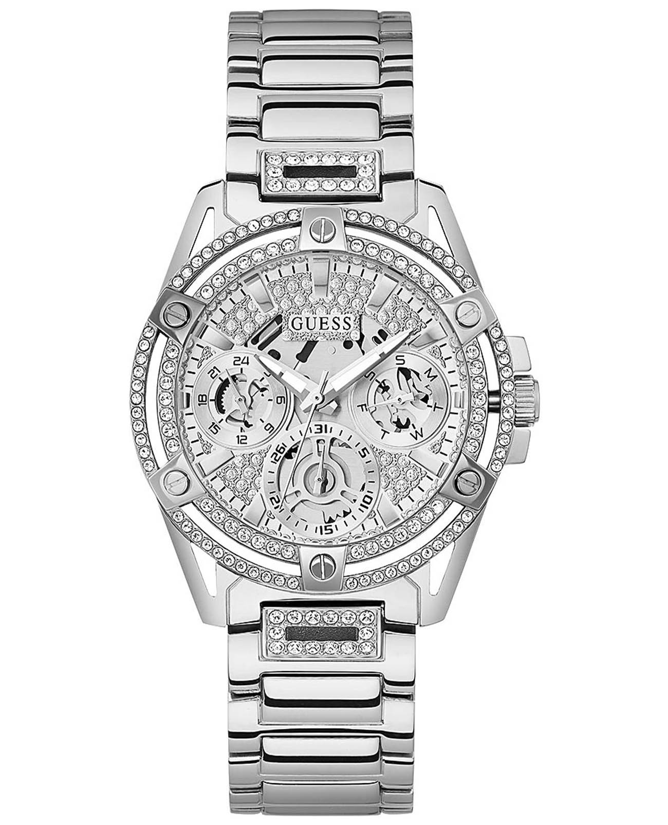 Guess Guess Queen GW0464L1  GW0464L1 кварцевые женские часы серебристый циферблат, браслет нержавеющая сталь — вид спереди