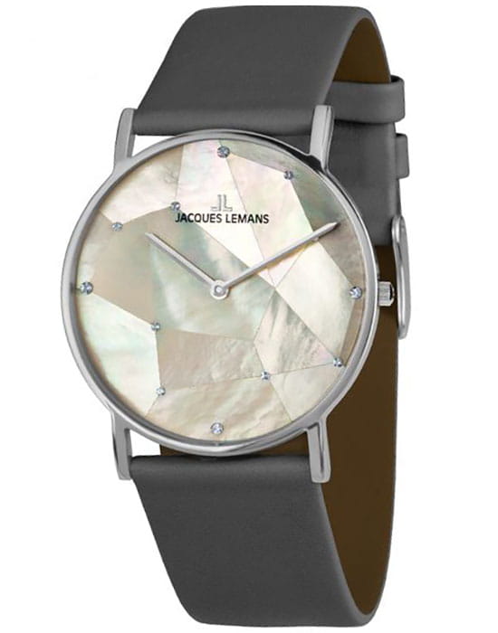 Jacques Lemans Jacques Lemans La Passion 1-2050H  1-2050H кварцевые женские часы перламутровый циферблат, браслет кожаный — вид спереди