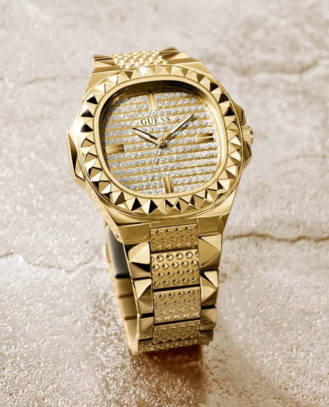 Guess Guess Trend GW0622G1 мужские часы золотой циферблат на запястье