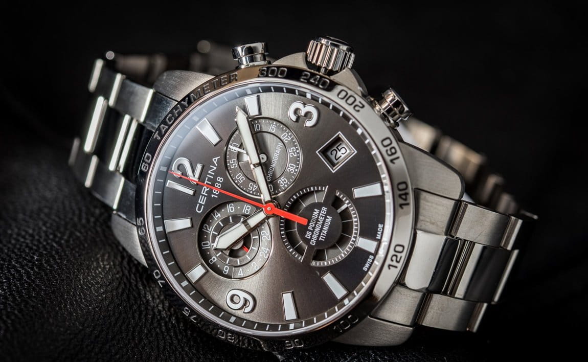 Certina Certina DS Podium Chronograph GMT C034.654.44.087.00, ds podium швейцария мужские часы на браслете титановый боковой вид