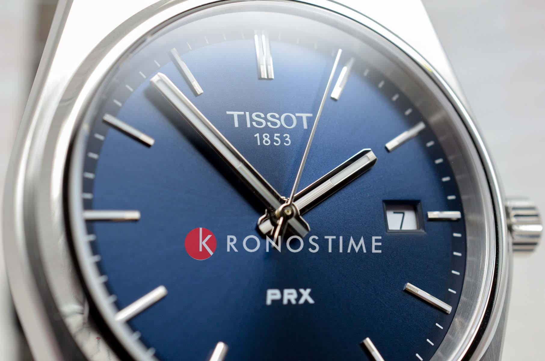 Tissot Tissot PRX Ocean Blue T137.410.11.041.00, prx швейцария мужские часы на браслете нержавеющая сталь боковой вид