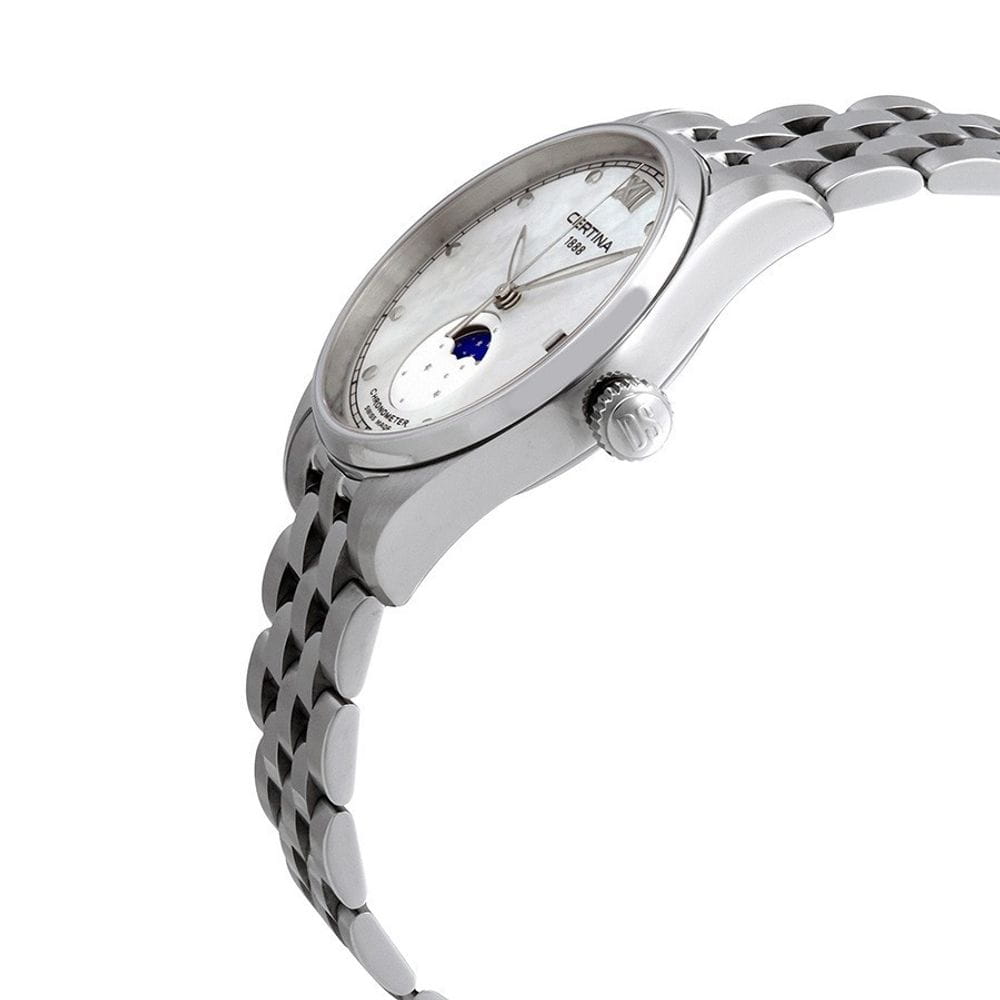 Certina Certina DS-8 Lady Moon Phase C033.257.11.118.00, sport швейцария женские часы на браслете нержавеющая сталь боковой вид