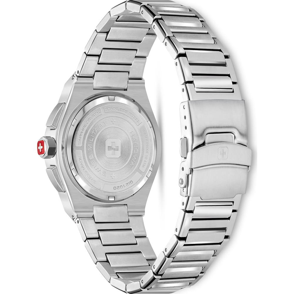 Swiss Military Hanowa Swiss Military Hanowa Aerograph SMWGI2102001,  швейцария мужские часы на браслете нержавеющая сталь боковой вид