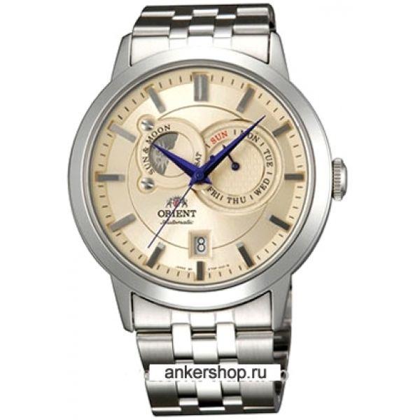 Orient Orient ET0P002W (FET0P002W)  FET0P002W механические мужские часы желтый циферблат, браслет  — вид спереди